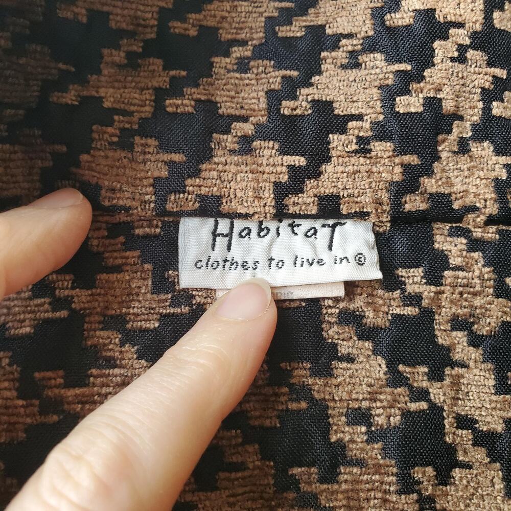 Habitat Jacket Womens Medium Brown Houndstooth Tweed Button Front Collared USA - Picture 4 of 9